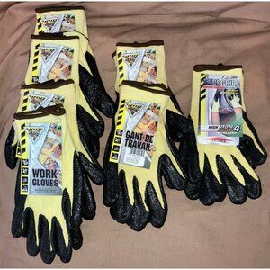 Lot Of 7 Workhorse/Suregrip Nitrile Coated Palm Cut Protection Work Gloves